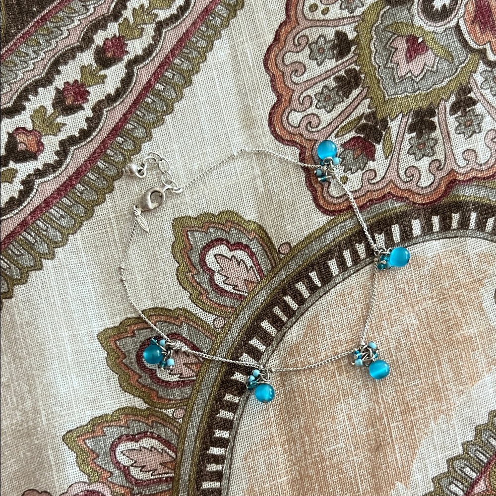 Turquoise Silver Women's Anklet